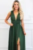 Selma V Neck Maxi Dress: Hunter Green sold by Bella and Bloom