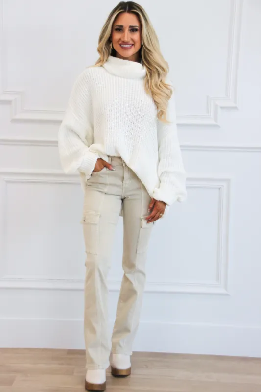 Simon Oversized Turtleneck Sweater: Cream sold by Bella and Bloom