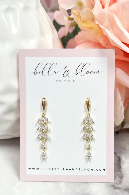 Every Girls Dream Embellished Earrings: Gold sold by Bella and Bloom