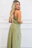 Locklin Strapless Satin Maxi Dress: SOLID Sage sold by Bella and Bloom