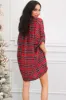 Holiday Spirit Plaid Shirt Dress: Red sold by Bella and Bloom