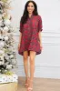 Holiday Spirit Plaid Shirt Dress: Red sold by Bella and Bloom