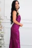 Beverlin Strapless Sequin Jumpsuit: Magenta sold by Bella and Bloom