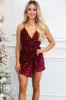 Shine on You Sequin Romper: Wine sold by Bella and Bloom