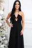 Pandora Shimmer Cutout Maxi Dress: Black sold by Bella and Bloom