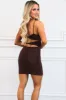 Back Appeal Bodycon Dress: Chocolate sold by Bella and Bloom