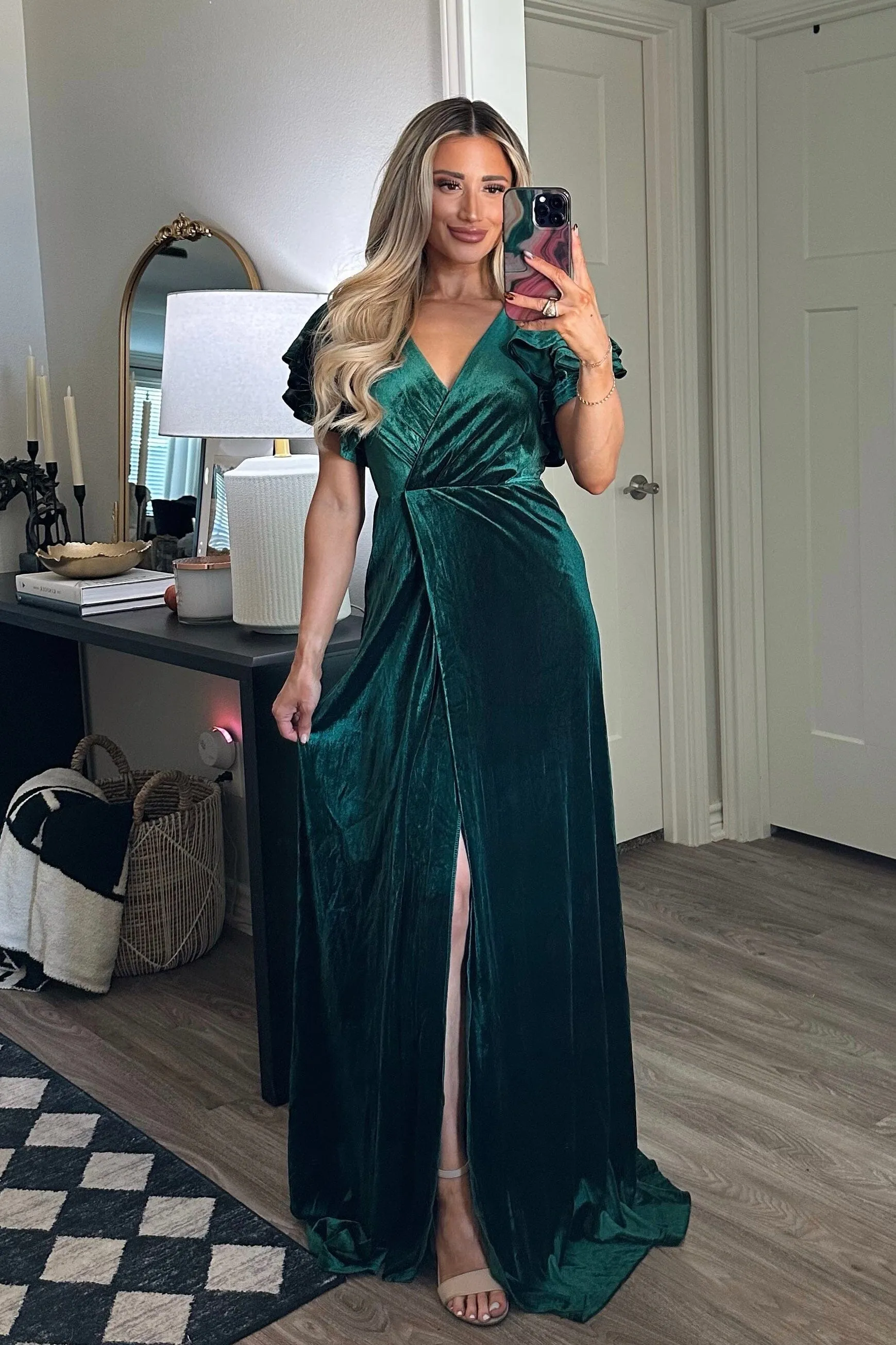 Campbell Velvet Maxi Dress: Emerald sold by Bella and Bloom