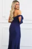 Southern Class Bow Sleeve Formal Dress: Navy sold by Bella and Bloom