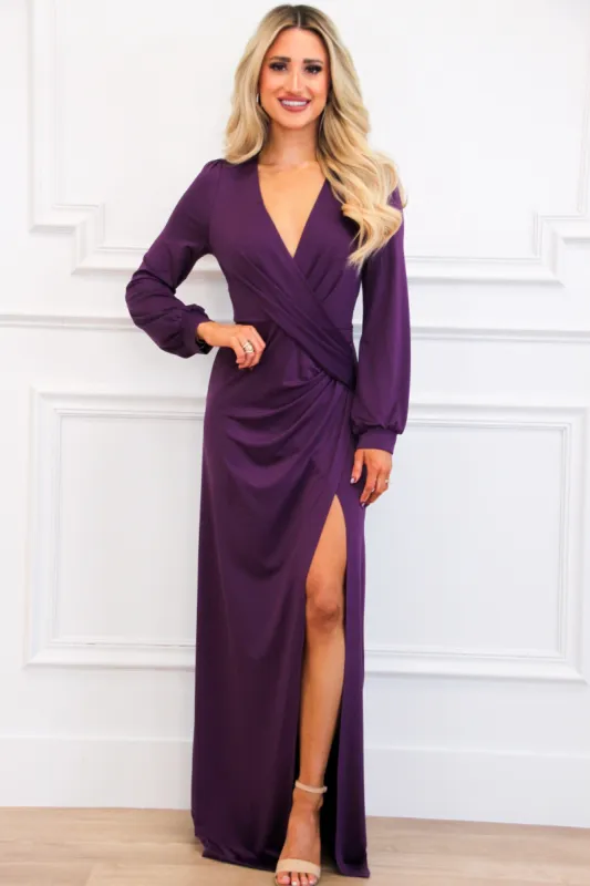 Love at First Sight Sit Maxi Dress: Purple sold by Bella and Bloom