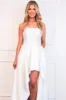 Ryleigh Pearl Detail Satin High Low Maxi Dress: White sold by Bella and Bloom