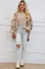 Abbey Oversized Slouchy Checkered Cardigan: Taupe sold by Bella and Bloom