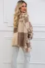 Abbey Oversized Slouchy Checkered Cardigan: Taupe sold by Bella and Bloom