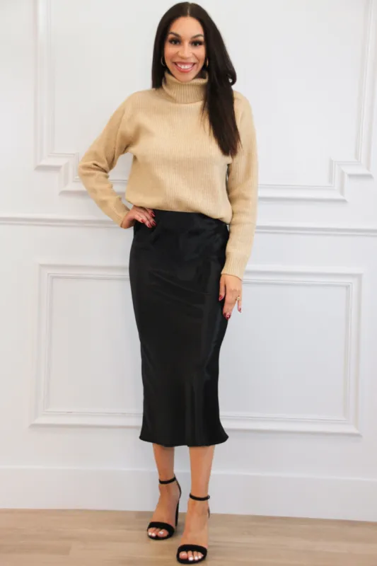 Charlie Turtleneck Sweater: Taupe sold by Bella and Bloom