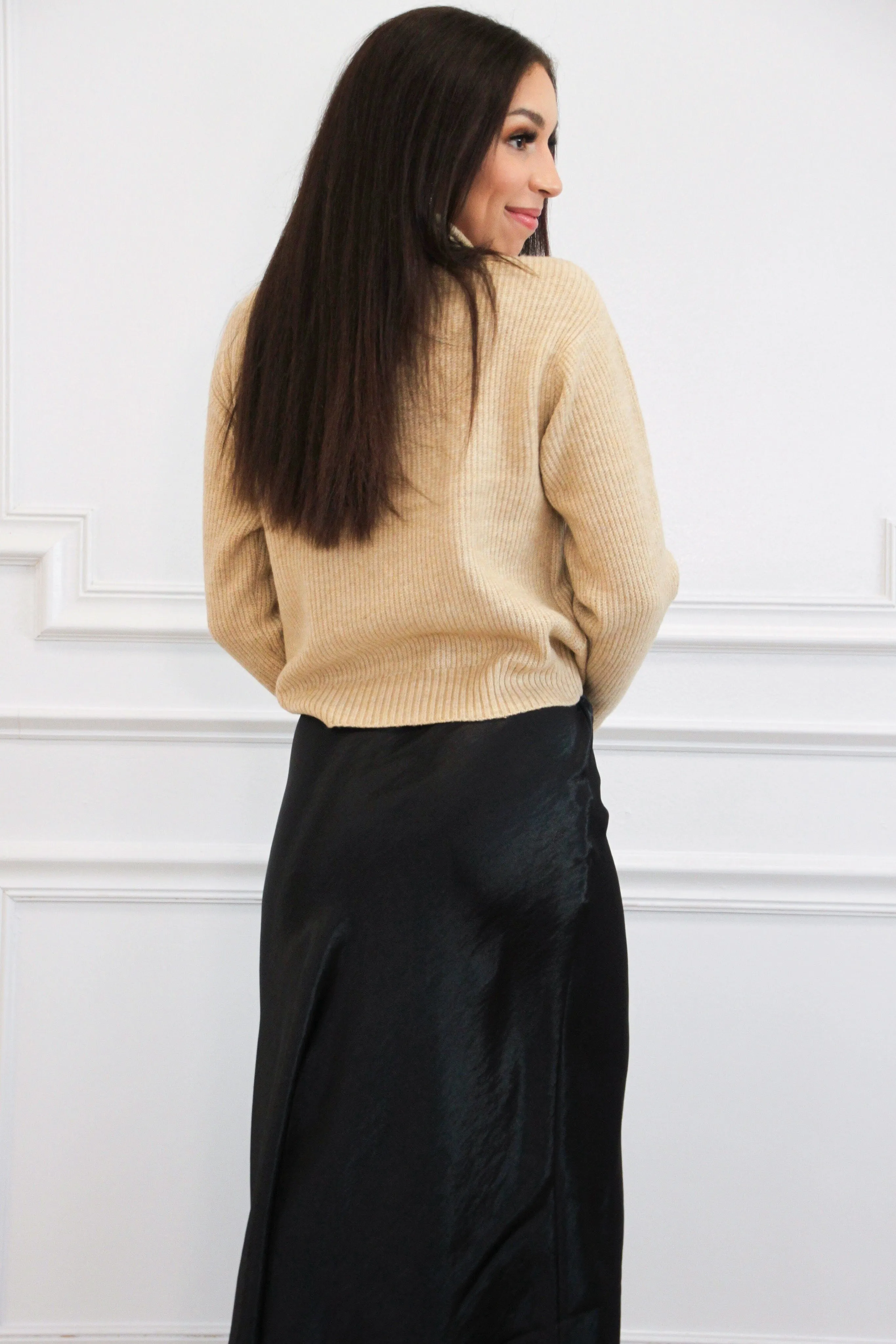 Charlie Turtleneck Sweater: Taupe sold by Bella and Bloom product image thumbnail 3