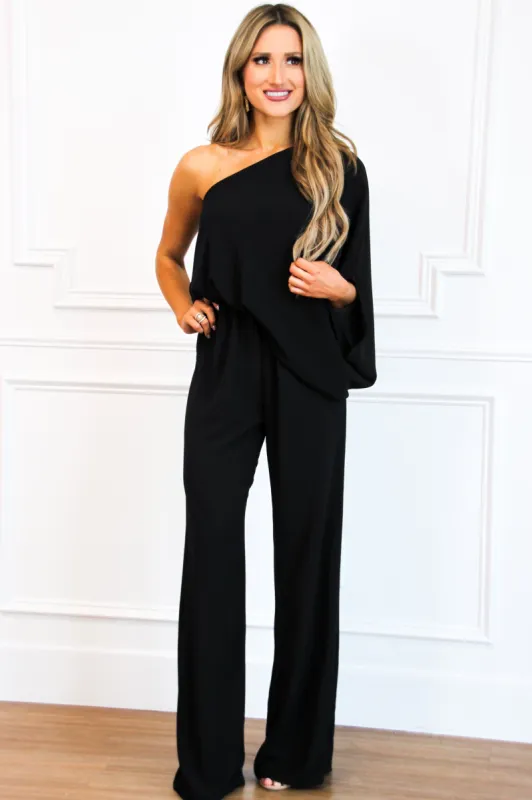A Beautiful Night Jumpsuit: Black sold by Bella and Bloom