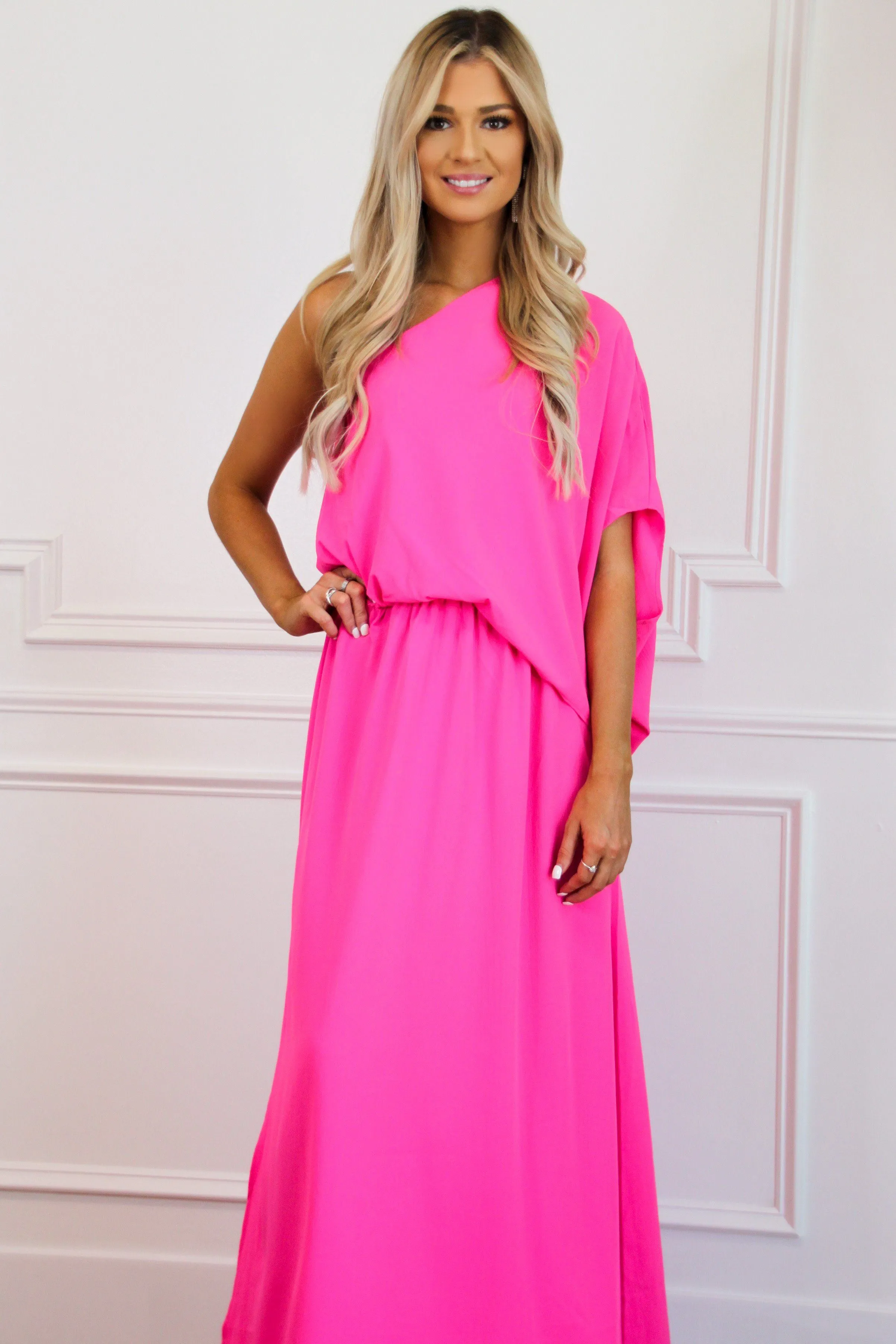 Don't Start Now Maxi Dress: Hot Pink sold by Bella and Bloom product image thumbnail 2
