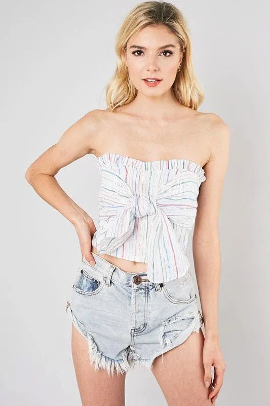 Put a Bow on It Top: White Multi sold by Bella and Bloom