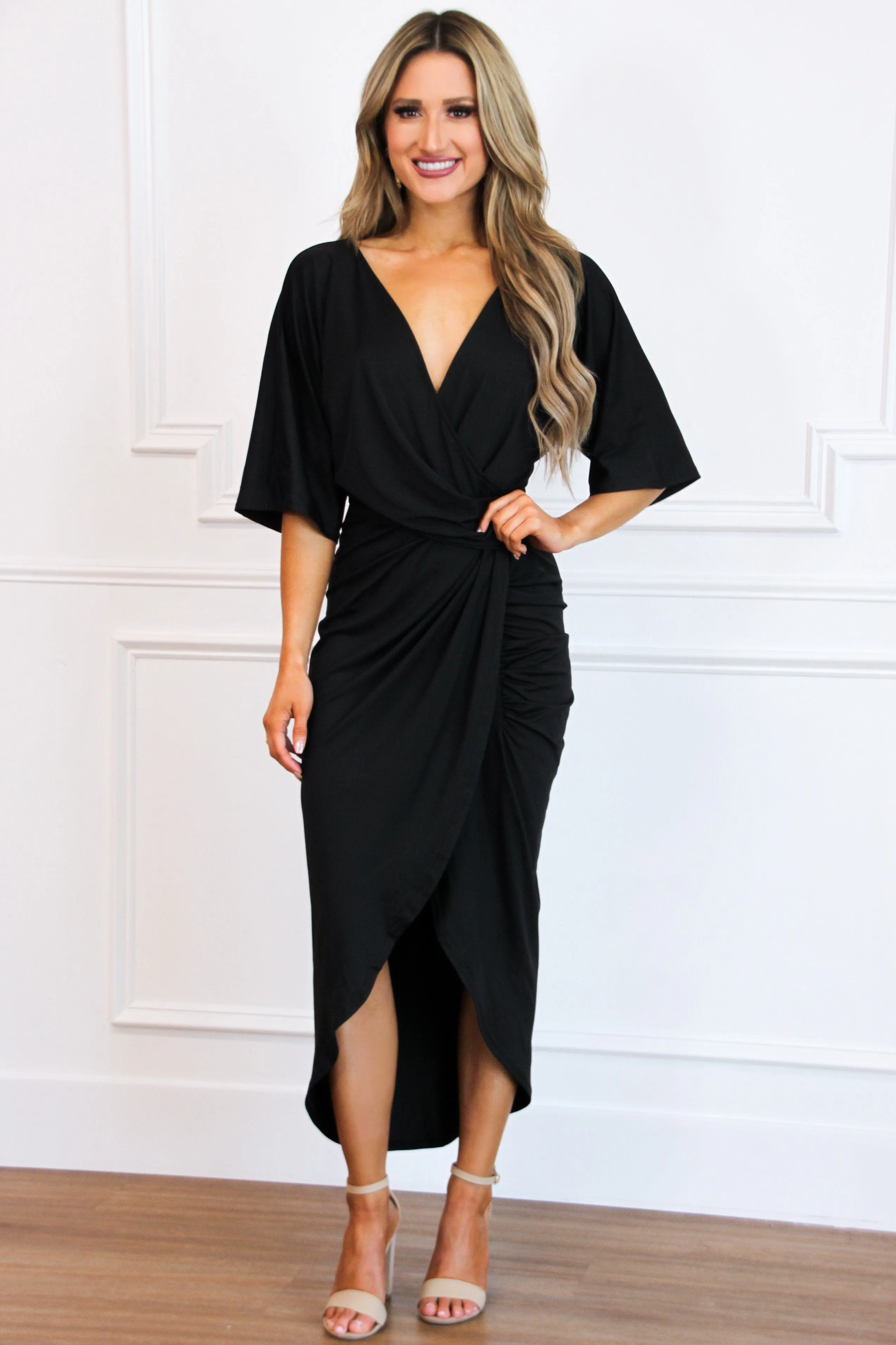 Loving You Is Easy Midi Dress: Black sold by Bella and Bloom