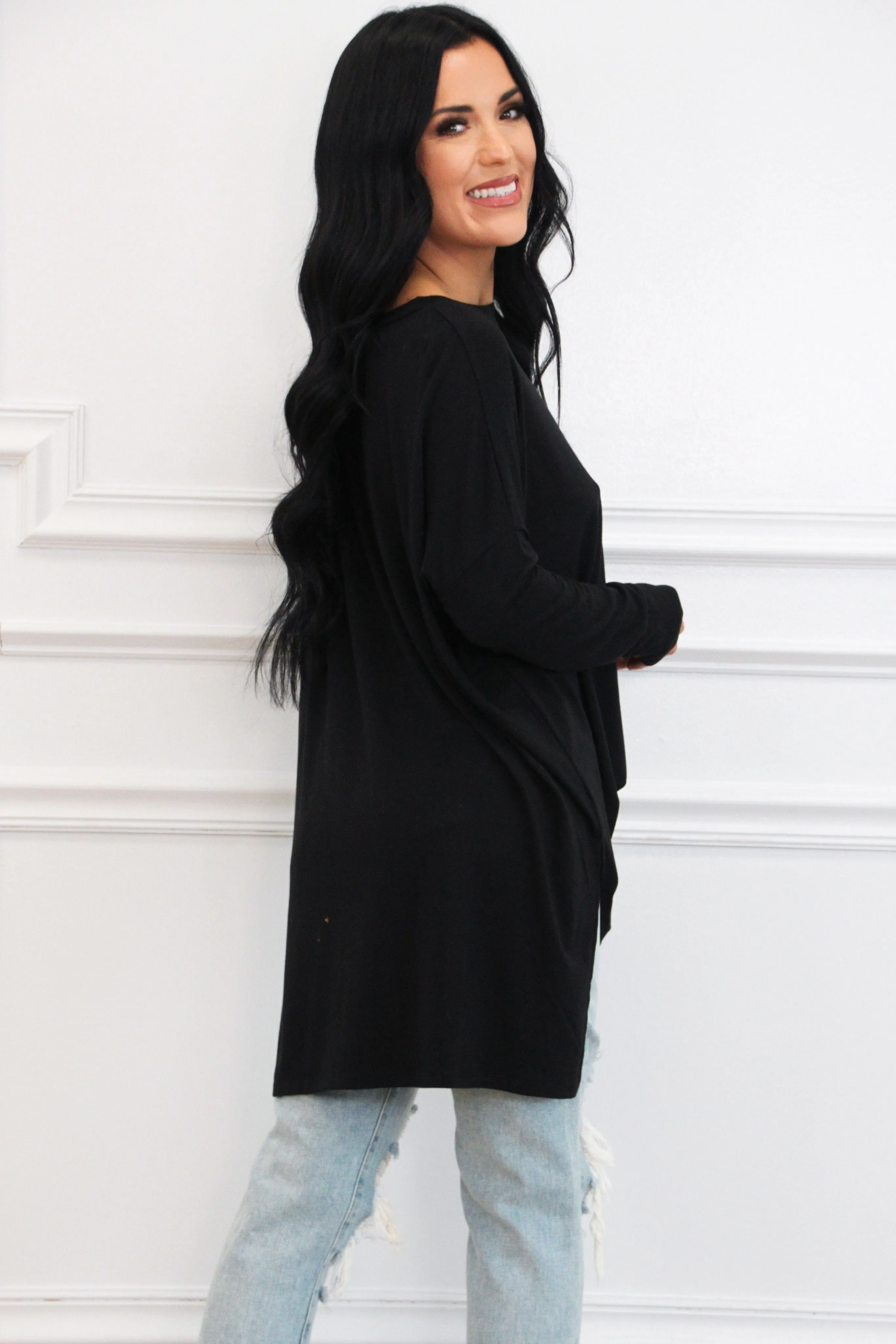 Closet Basic Oversized Soft Top: Black sold by Bella and Bloom product image thumbnail 2