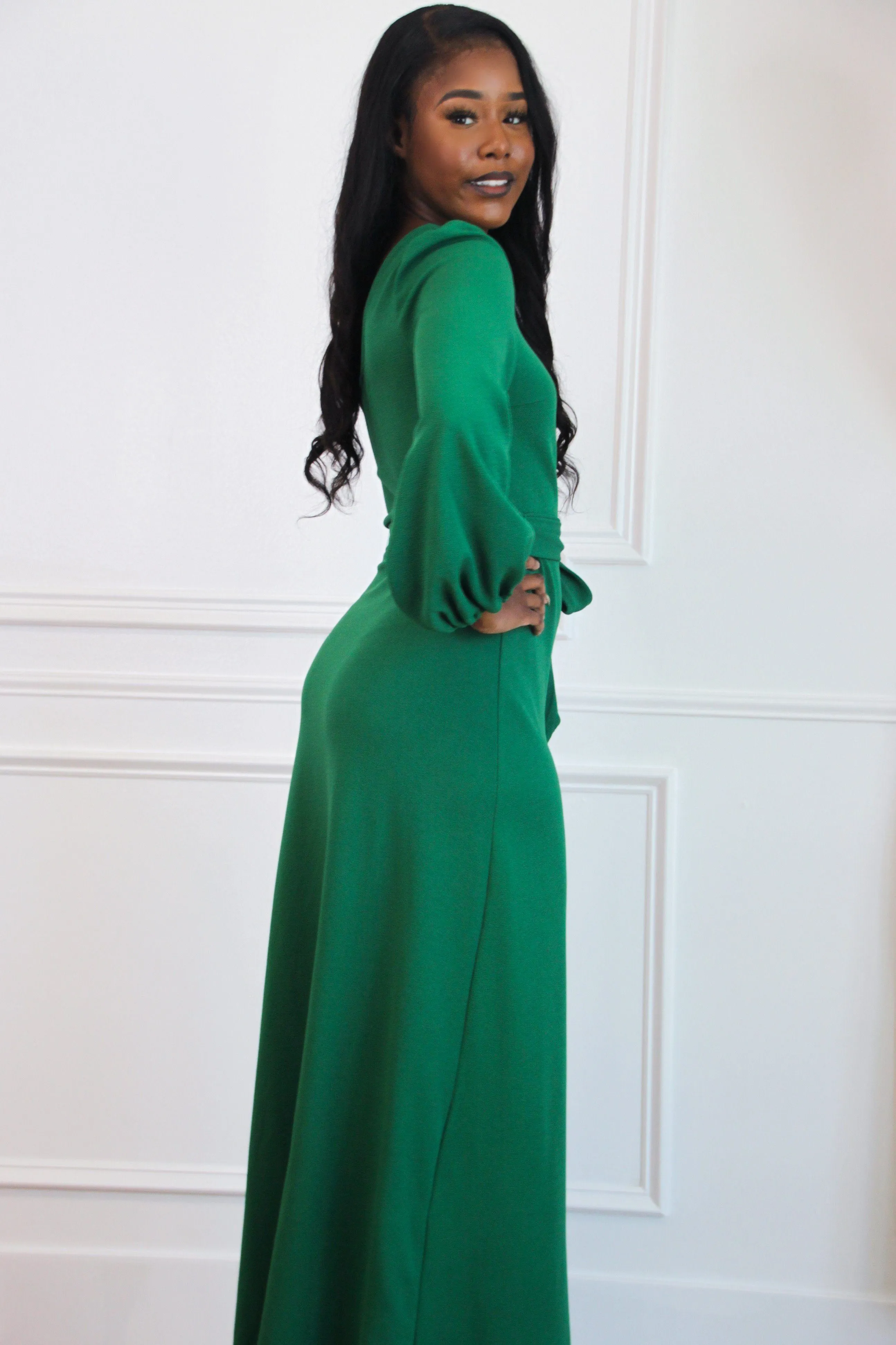 Spin You Around Maxi Dress: Kelly Green sold by Bella and Bloom product image thumbnail 5