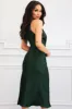 Soul Crush High Neck Satin Midi Dress: Hunter Green sold by Bella and Bloom