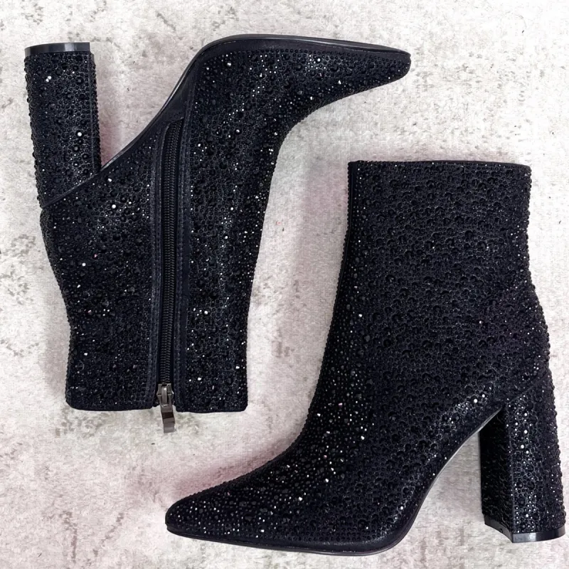 Lauren Crystal Embellished Booties: Black sold by Bella and Bloom