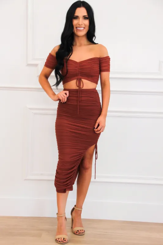 Lose You to Love Me Two Piece Set: Brick sold by Bella and Bloom