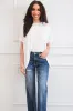 Ellison Corded Rib Oversized Pocket Top: White sold by Bella and Bloom