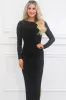 Bright Eyes Rhinestone Slit Maxi Dress: Black sold by Bella and Bloom