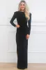 Venita Backless Long Sleeve Maxi Dress: Black sold by Bella and Bloom