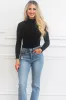 Chanda Long Sleeve Bodysuit: Black sold by Bella and Bloom