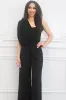 Swept Up in Your Love One Shoulder Jumpsuit: Black sold by Bella and Bloom