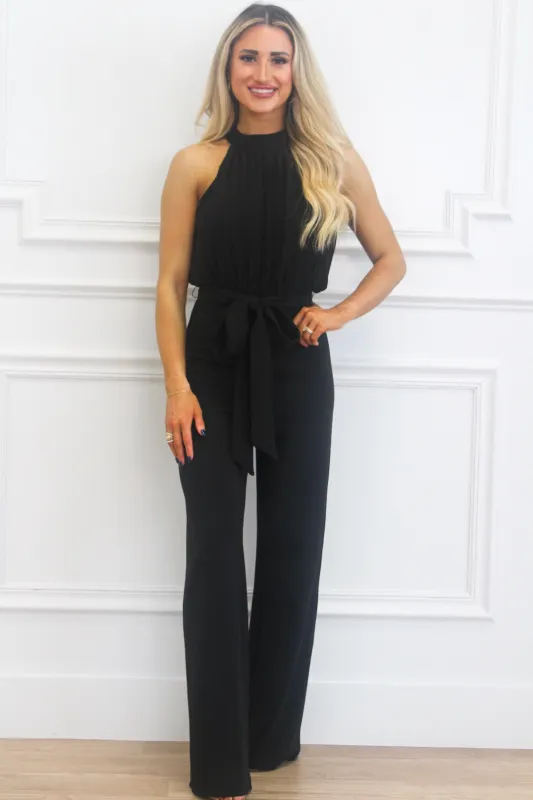 Willah High Neck Jumpsuit: Black sold by Bella and Bloom