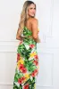 Ava Cutout One Shoulder Maxi Dress: White/Green/Yellow FLORAL sold by Bella and Bloom