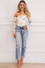 Kyia Off Shoulder Lace Floral Bodysuit: White/Blush sold by Bella and Bloom