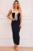Hamptons Cutie Bow Midi Dress: Navy sold by Bella and Bloom