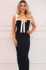 Hamptons Cutie Bow Midi Dress: Navy sold by Bella and Bloom