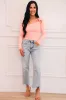 Elevated Basic Asymmetrical Gold Ring Top: Light Pink sold by Bella and Bloom