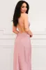 Jolene Open Back Satin Midi Dress: Mauve sold by Bella and Bloom