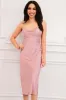 Jolene Open Back Satin Midi Dress: Mauve sold by Bella and Bloom