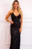 Tierra Sequin Open Back Maxi Dress: Black sold by Bella and Bloom