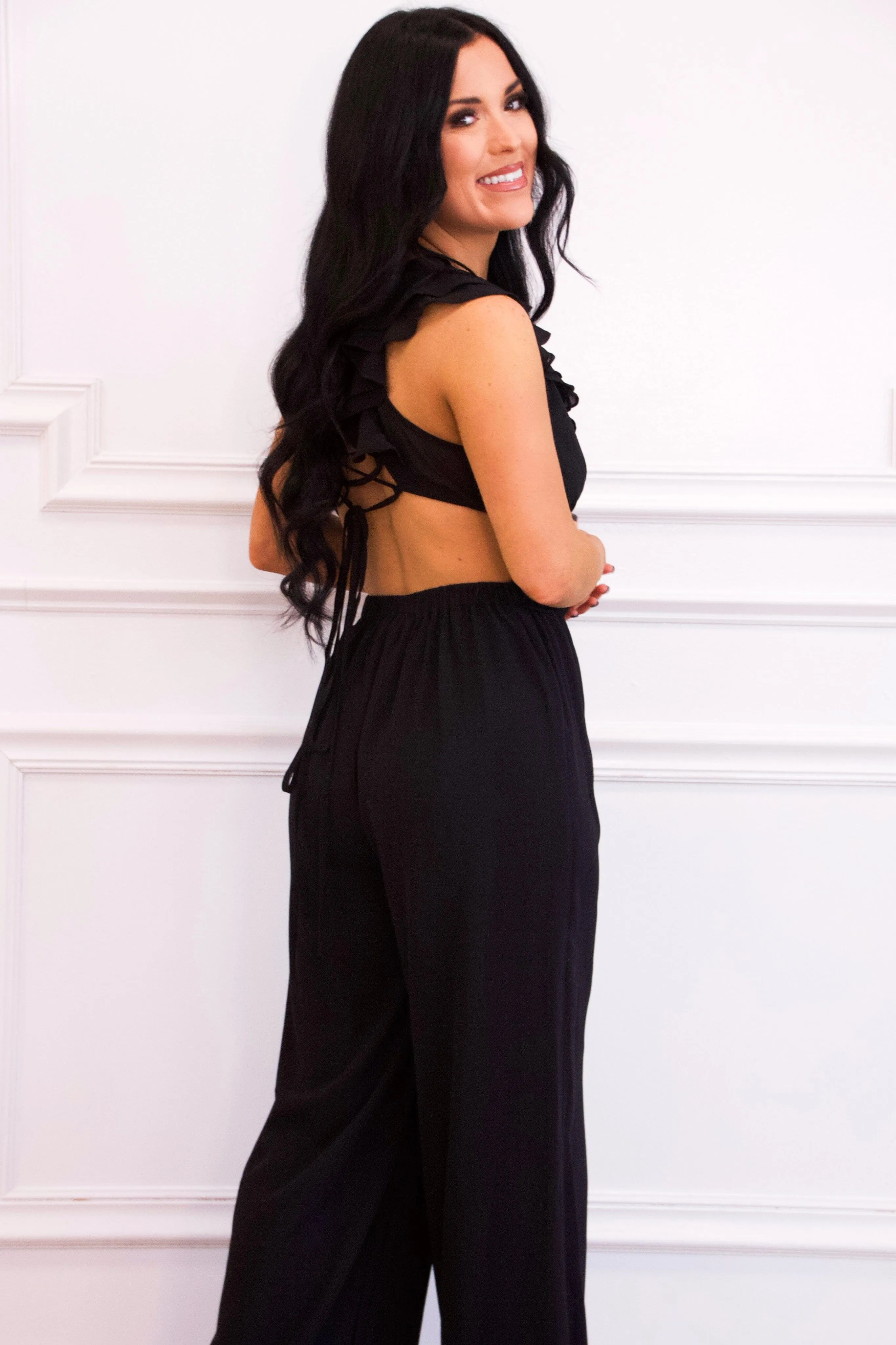 Raine Cutout Jumpsuit: Black sold by Bella and Bloom product image thumbnail 2