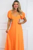 Eyes on Paradise Cutout Maxi Dress: Orange SOLID sold by Bella and Bloom