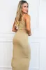 Briley Midi Dress: Taupe sold by Bella and Bloom