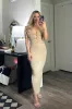 Briley Midi Dress: Taupe sold by Bella and Bloom