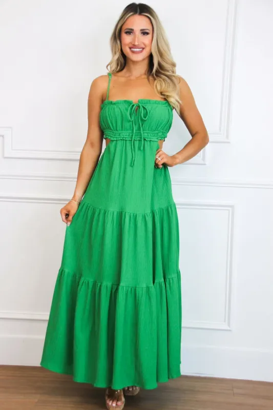 Santos Cutout Maxi Dress: Green sold by Bella and Bloom