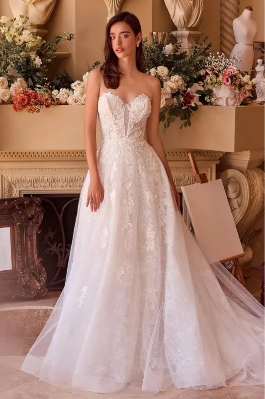 Madly in Love Strapless Lace Ball Gown Wedding Dress: Off White sold by Bella and Bloom
