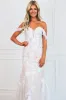 Abigail Off Shoulder Lace Wedding Dress: White/Nude sold by Bella and Bloom
