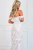 Abigail Off Shoulder Lace Wedding Dress: White/Nude sold by Bella and Bloom