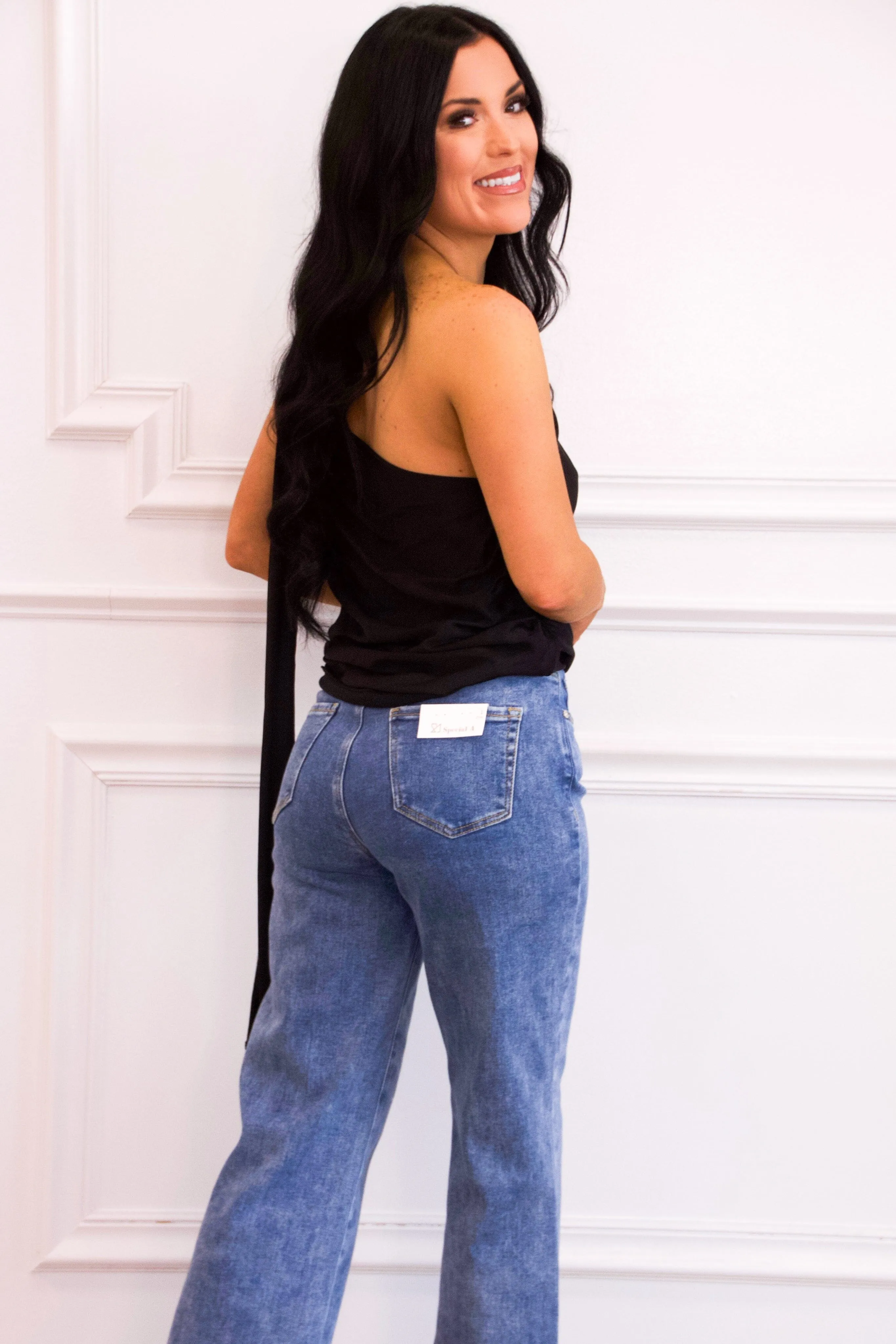 Monica One Shoulder Top: Black sold by Bella and Bloom product image thumbnail 3